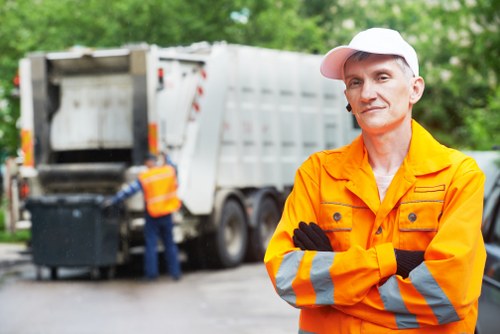Construction site with waste materials