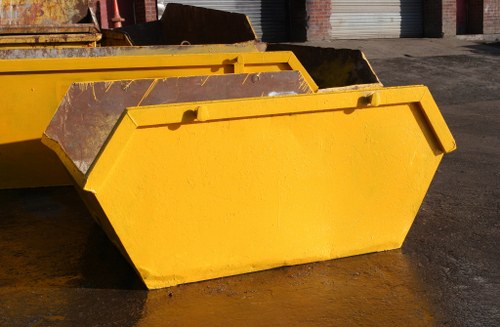 Different sizes of enclosed skips for various projects