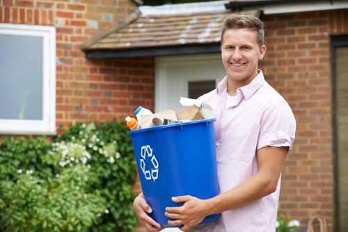 Bulk garden waste being hauled away