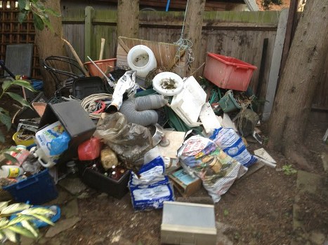 Customer preparing items for rubbish removal