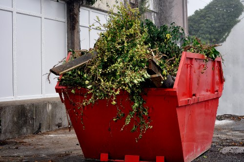 Recycling collection bins in a Lambeth neighborhood